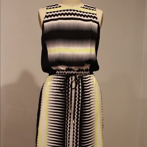 Geometric Print Silky Dress